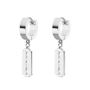Sseesy Joyas Titan Đồ Trang Sức Thời Trang Hiphop Hoop Người Đàn Ông Tùy Chỉnh Thép Không Gỉ Chéo Lông Hình Học Bông Tai Stud Cho Nam Giới - Product Image 6