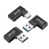 Convertisseur USB a à type C à angle de 90 degrés Connecteur adaptateur USB 3.0 3A Transfert rapide de charge pour ordinateur téléphone