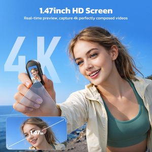 Cámara Corporal Mini L20 4K WiFi con Pantalla de 1.47'', Montaje Magnético, Cámara POV Portátil con <span class=keywords><strong>Time</strong></span> <span class=keywords><strong>Lapse</strong></span> y Diseño Ligero - Product Image 2