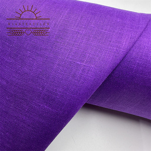 Tessuto di lino italiano blu scuro in puro lino lavorato a maglia singolo jersey tessuto di lino organico - Product Image 2