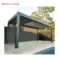 Auvent électrique personnalisé auvent automatique Biolimatic piscine jardin grande taille pergola motorisée en aluminium avec rideau roulant