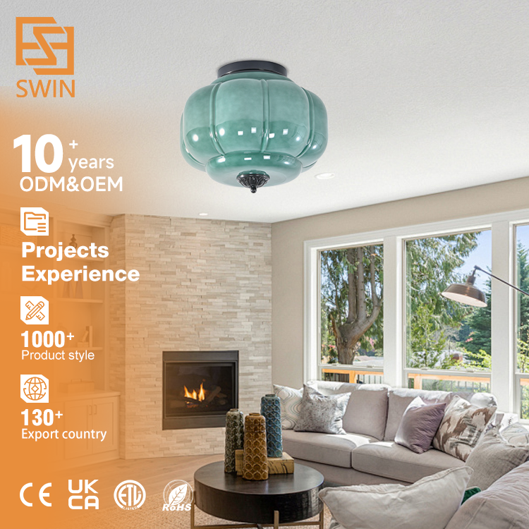 Kitchen Nordic Wedding Suspension Staircase Hotel Living Room Led Green Blue White Modern Glass Ceiling Lamp