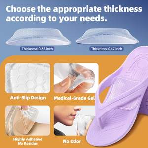 Coussinets de talon orthopédiques <span class=keywords><strong>en</strong></span> silicone avec coussinets <span class=keywords><strong>en</strong></span> gel pour le soutien de la fasciite plantaire, absorption des chocs et marche confortable - Product Image 3