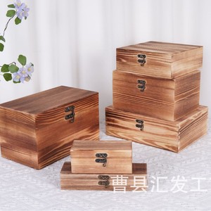 Caja de Almacenamiento de Madera Huifa, Rectangular, de Pino, Varios Tamaños, con Tapa Abatible, Decorativa para el Hogar y Escritorio - Product Image 1