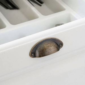 WEKIS Poignées de meuble en laiton rétro, forme coquille de boulette, poignées coquille antique, poignées de tiroir en métal semi-circulaires, pour cuisine et commode - Product Image 3