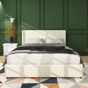 New Modern <b>Convertible</b> Queen Size Bedroom Furniture Set with Wooden <b>Bed</b> Armoire & Custom Wardrobe-Eco-Friendly Adjustable Design - Product Image 5