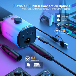 <span class=keywords><strong>Microfono</strong></span> Gaming Cablato Maono PD100X USB-C/XLR Dinamico Cardioide con Riduzione del Rumore, Muto, Illuminazione RGB e <span class=keywords><strong>Jack</strong></span> per <span class=keywords><strong>Cuffie</strong></span> per Streaming - Product Image 6