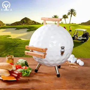 Pique-nique de jardin Rond Basketball Soccer BBQ Stove Small Charcoal Barbecue Grill Portable Mini Fold Bbq Grills Outdoor