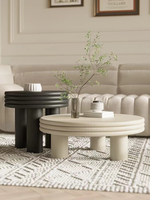 Table basse minimaliste et luxueuse pour la maison, petite unité de meuble TV, table à thé style nuage crème