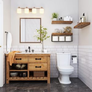 Estantes de Baño Sobre el Inodoro - Estantes Flotantes Montados en la Pared, Almacenamiento de Papel Higiénico, Decoración Rústica Pequeña, Juego de <span class=keywords><strong>3</strong></span> Estantes de 16 Pulgadas - Product Image 6