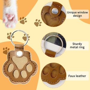 Llavero Conmemorativo con Forma de Pata para Mascotas, Bolsa de Almacenamiento de Pelo de Mascotas de Cuero PU, Colgante Conmemorativo para Perros y Gatos, Regalos para Dueños de Mascotas - Product Image 2