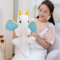 Peluche de dragon volant mignonne, jouet en peluche doux et moelleux, poupées de dragon blanches et noires en 2 tailles pour cadeau d'enfant
