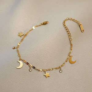 Pulseras de Acero Inoxidable con Cristales Dorados Personalizados de Lujo para Navidad Italiana - Product Image 1