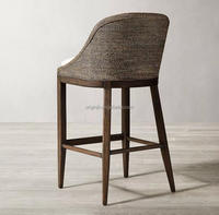 Tabouret de bar en bois de chêne de style européen, chaise de cuisine sans accoudoirs, meubles en bois