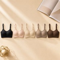Soutien-gorge sans fil en dentelle tricotée sans couture, dos croisé, fines bretelles, à enfiler, 66 % nylon 34 % élasthanne, sans armatures, bralette quotidienne pour femme