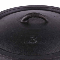 Ensemble de cuisine de camping pré-assaisonné pour l'extérieur, casserole de cuisson en fonte à trois pieds, pot sud-africain en fonte, four hollandais en fonte