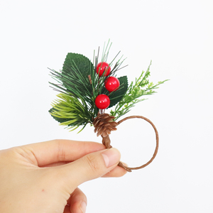 New Hot Rose-Leaf thông nón PVC nhựa thông kim Khăn ăn Vòng Giáng sinh chai rượu vang trang trí nội thất - Product Image 2