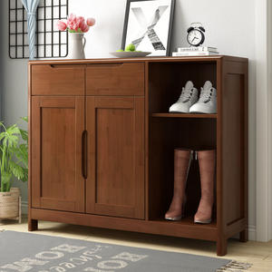 Mueble Zapatero de Madera Maciza con Gran Espacio de Almacenamiento, Estilo Nórdico Minimalista, de Dos Puertas, para el Hogar - Product Image 1