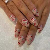 Offre Spéciale – Faux Ongles Style Français Rouge Cerise – Ongles Artificiels en ABS Couverture Complète – Fabriqués en Chine – Vente en Gros pour Filles