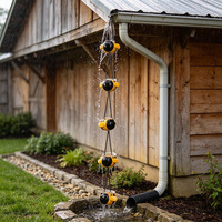 Chaîne de pluie en céramique en forme d'animal, finition brillante, suspendue, étanche, pour gouttière extérieure, ornement décoratif pour jardin