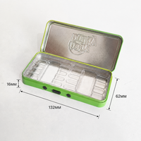 Boîte en étain personnalisée à impression sur mesure, hermétique et anti-enfants, avec couvercle à charnière, en étain CR hermétique avec plateau en plastique transparent, adaptée à l'emballage de 10 rouleaux