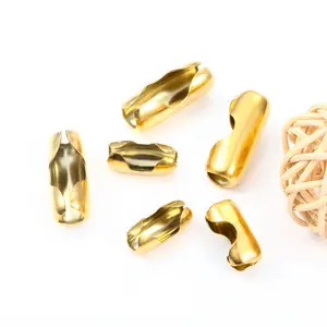 Fermoirs de connecteur de chaîne à billes en acier inoxydable Hoyo avec sertissage de perles en or pour la fabrication de bijoux à bricoler soi-même composants essentiels
