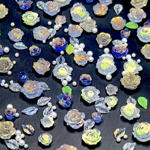 Color degradado Rosa flor 3D <span class=keywords><strong>uñas</strong></span> encantos mezcla simulación perla <span class=keywords><strong>uñas</strong></span> diamantes <span class=keywords><strong>de</strong></span> imitación accesorios <span class=keywords><strong>San</strong></span> <span class=keywords><strong>Valentín</strong></span> manicura suministros - Product Image 2