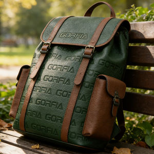 复古风格防水 PU 皮革背包，带翻盖和多口袋设计，适合日常旅行、工作、时尚服装使用 - Product Image 1