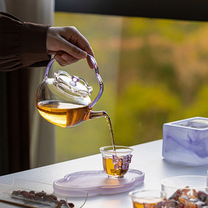 Heat-Resistant Glass Teapot With Lid <b>Small</b> Size For Home Use Borosilicate Glass <b>Tea</b> <b>Pot</b> With Handle And Filter - Product Image 4