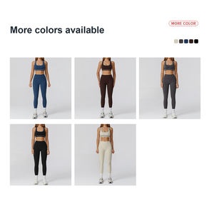 <span class=keywords><strong>Ensemble</strong></span> De Yoga 3 Pièces Pour <span class=keywords><strong>Femme</strong></span> De Couleur Contrastée Comprenant Veste De Yoga Zippée, Brassière De Course Et Leggings De Sport Et Fitness - Product Image 5