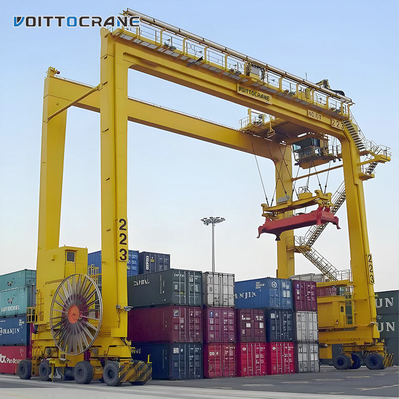 Port Lifting RTG Mobile Container Gantry Crane 20-50 Ton Rubber Tyred ...