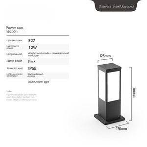 Borne lumineuse solaire de jardin extérieur en gros de haute qualité IP65 étanche lampes de jardin solaires lumière de pelouse - Product Image 2
