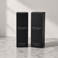 Kotak Panjang Hitam Kustom Produsen dengan Cetak Dua Sisi dan Sisipan Bergelombang untuk Kemasan Produk Kosmetik dan Rambut