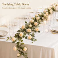 Guirlande de roses artificielles pliable de 1,75 m avec fleurs de roses et feuilles vertes pour arche de mariage, mur de fond, décoration florale suspendue pour fenêtre de maison