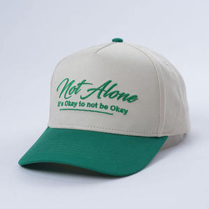 Casquette de baseball sportive à 5 panneaux en coton de haute qualité avec logo brodé personnalisé, bicolore, à fermeture snapback pour homme - Product Image 2