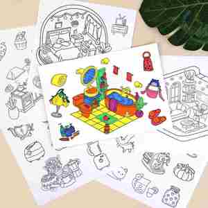 Festival Christmas Birthday Creative Gift Kids Little Corner Sticker Diy Project Coloring <b>Book</b> <b>Kit</b> Activities Game for Girls - Product Image 2