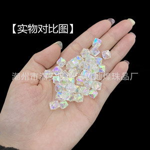 Acrylic Cube <b>Beads</b> Iridescent Plated Square Loose <b>Beads</b> For Jewelry Making Chaozhou Origin Spring 2023 - Product Image 1