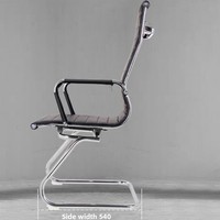 Chaise de bureau ergonomique moderne et minimaliste de style simple, avec base en acier, pivotante, en cuir, pour invités, personnel et cadres