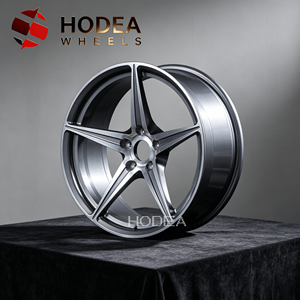 Jantes forgées noires 5 étoiles à 5 branches, finition usinée, 18-21 pouces, légères, sportives, concaves, personnalisées pour Mercedes/Ferrari - Product Image 3