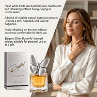 Parfum élégant au papillon argenté, frais, floral, aux extraits naturels de plantes, rafraîchissant et non collant