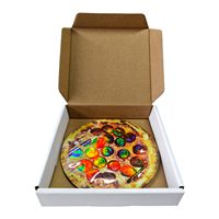 Nouveauté : Sac en Mylar de qualité avec impression UV, anti-odeur, refermable, holographique, 3,5 g, découpé en forme de pizza, avec boîte en papier pour emballage alimentaire