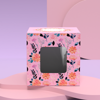 Boîte d'emballage de tasses avec conception de logo personnalisée boîte d'emballage de tasses d'assiettes de fleurs roses avec fenêtre boîte d'emballage de papier de tasse de thé ensembles de thé
