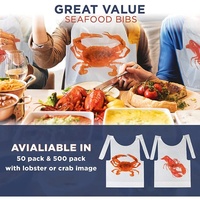 Tablier de cuisine crabe homard imprimé personnalisé bavoirs jetables de restaurant en plastique crabe pour adultes