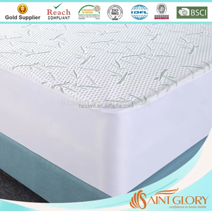 Protège-matelas imperméable en bambou jacquard blanc respirant et durable, couvre-matelas rafraîchissant - Product Image 4