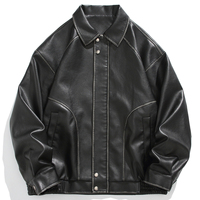 Veste en cuir surdimensionnée vintage pour hommes vestes en cuir de moto veste décontractée motards manteau d'hiver motif personnalisé Bomber Varsity