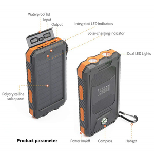 <span class=keywords><strong>Meilleur</strong></span> Portable Étanche Banque de Puissance De Batterie Solaire 10000mah <span class=keywords><strong>Chargeur</strong></span> Solaire avec Boussole - Product Image 2