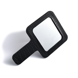 Wholesale Personalized Makeup Hand Held PU Leather <b>Square</b> French Elegance Cosmetic <b>Mirror</b> Make up <b>Mirror</b> - Product Image 5