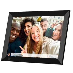 9.7 inch WiFi Digital Picture Frame Wood Cloud Photo Frame 9.7 Inch Display Video Photo via frameo digital photo frame