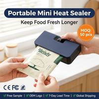 Scelleuse thermique mini rechargeable avec contrôle numérique de la température, machine portable à sceller les sacs par impulsions avec coupe-sac intégré, puissante pour le plastique