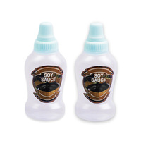 Botol Saus Plastik Mini Portabel Lucu, Food Grade, Dengan Tutup Sekrup, Untuk Bumbu, Saus Salad, Kecap, Kotak Plastik